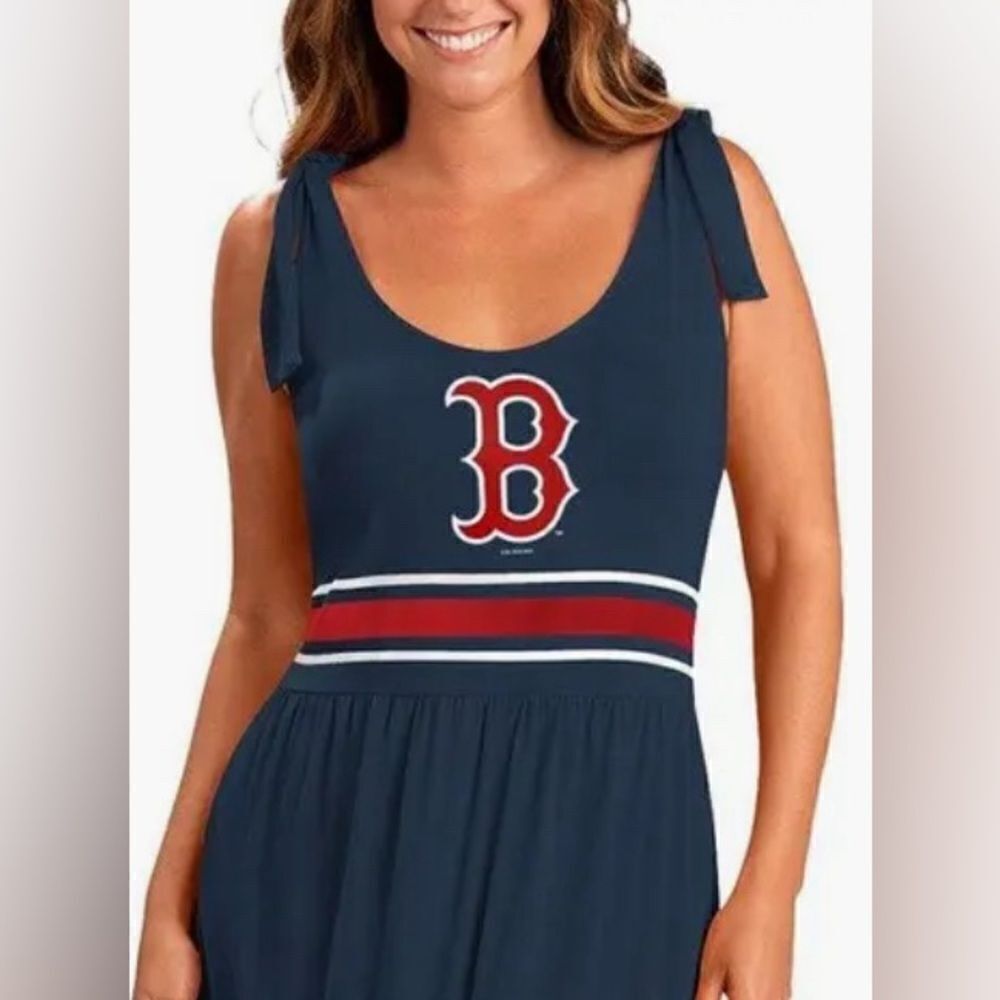 NWOT MLB Women’s Navy Boston Red Sox Tank Maxi Dress - Size Large - Picture 4 of 7